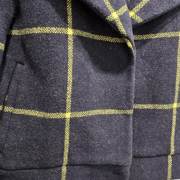 Bread n Butter Modern Cropped Check Wool Coat Size M - Picture 4 of 16
